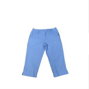 Adidas Sz 10 Women's Blue Vented Golf ClimaCool Wide Leg Capri Pants